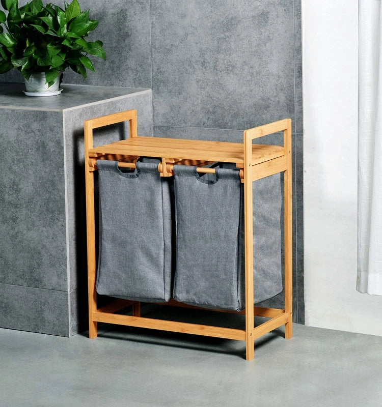 Panier à Linge en Bambou – Organisateur Élégant pour Salle de Bain