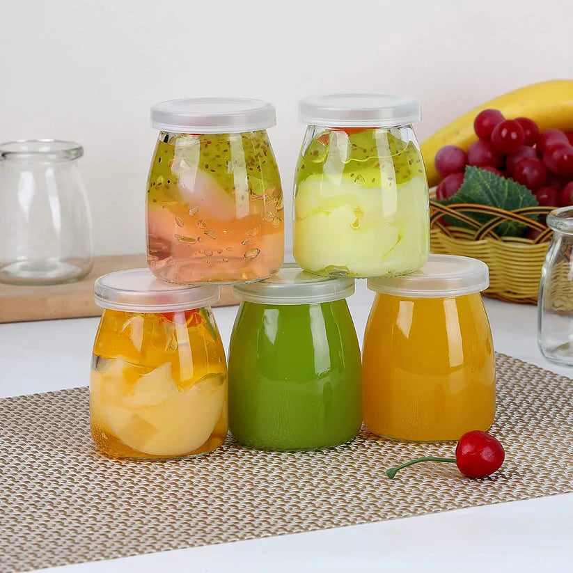 Set de 12 Pots à Yaourt en Verre Transparent – 212 ml