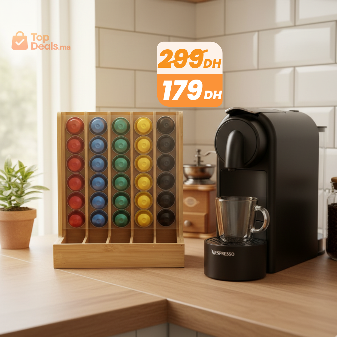 Porte-Capsules en Bambou – 70 Capsules