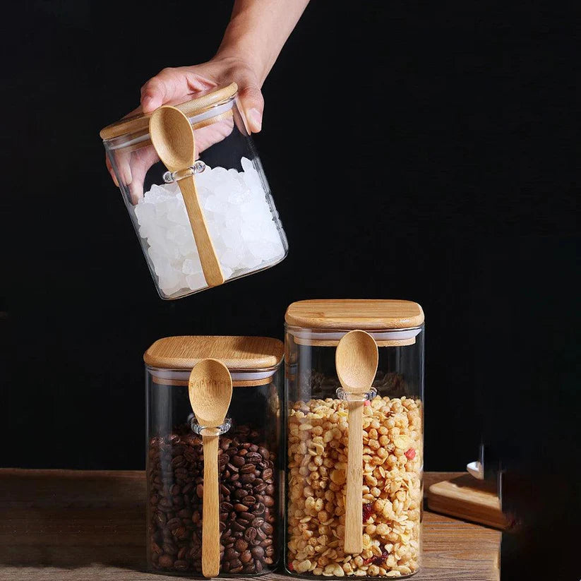 Bocaux en Verre Scellés – Ensemble de 3 Pièces