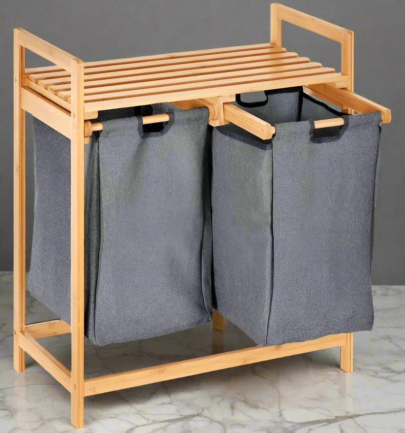 Panier à Linge en Bambou – Organisateur Élégant pour Salle de Bain