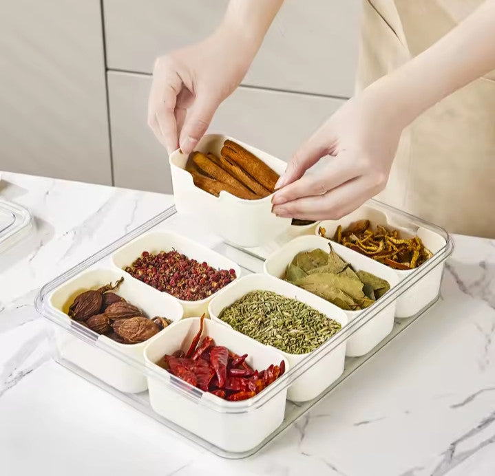 Boîte de Stockage Alimentaire pour Réfrigérateur – 8 Compartiments