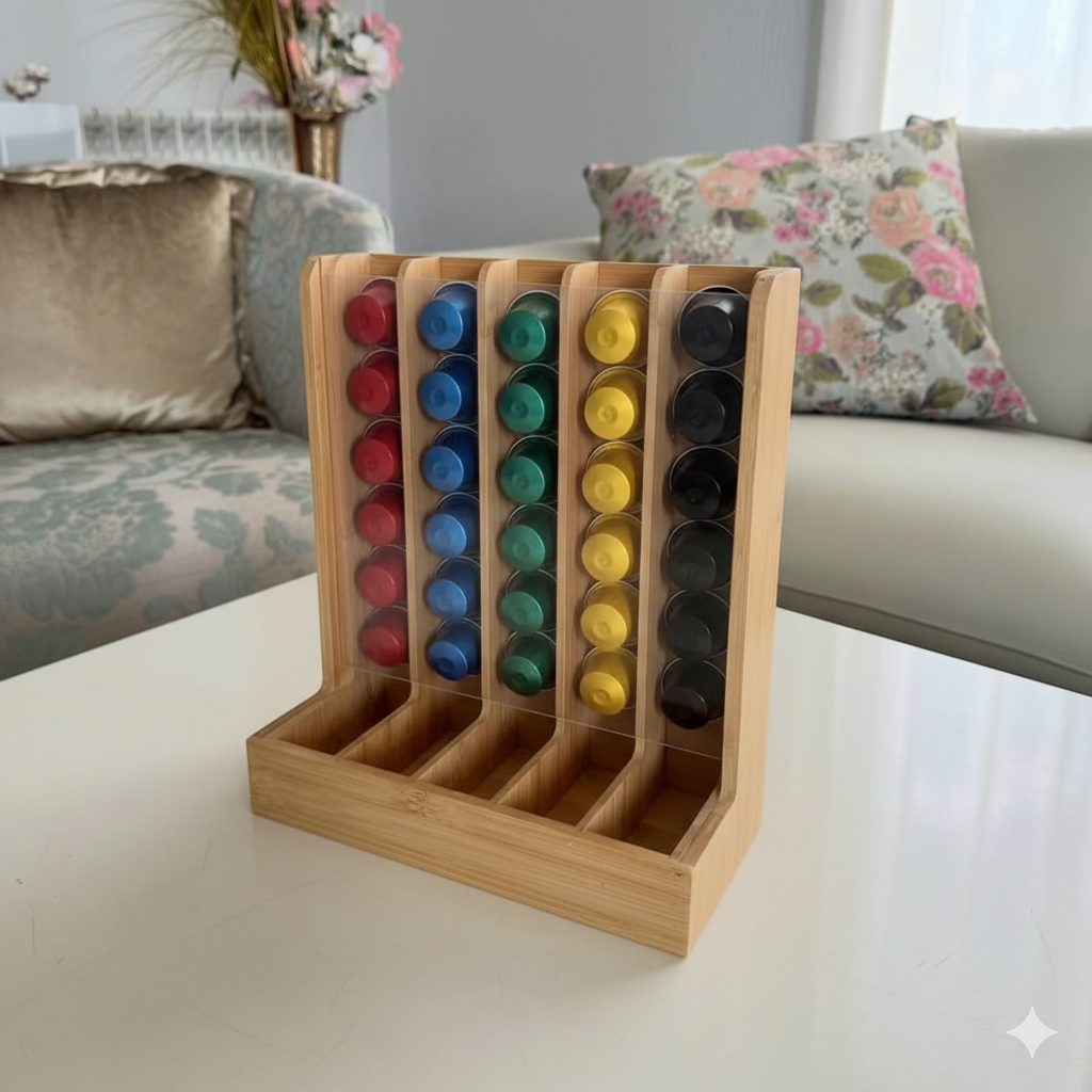 Porte-Capsules en Bambou – 70 Capsules