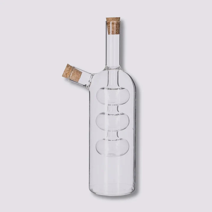 Bouteille en verre pour huile et vinaigre 2en1