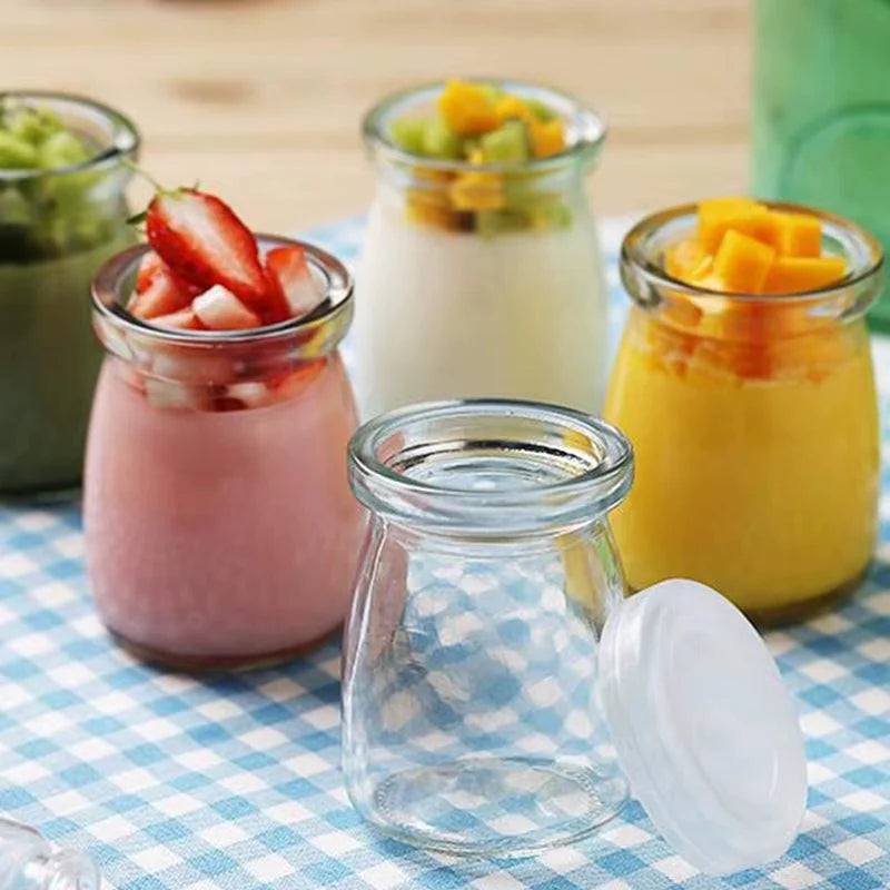 Set de 12 Pots à Yaourt en Verre Transparent – 212 ml
