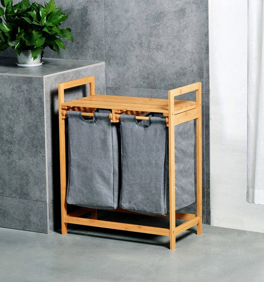 Panier à Linge en Bambou – Organisateur Élégant pour Salle de Bain