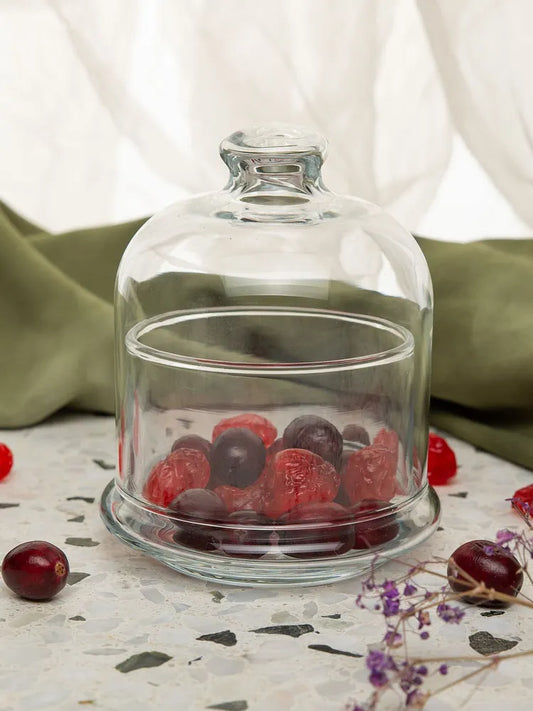 Lot de 6 Mini Bonbonnières en Verre avec Cloche