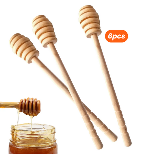 Lot de 6 Bâtonnets à Miel en Bois