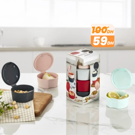 Lot de 4 Petits Récipients Réutilisables en Plastique