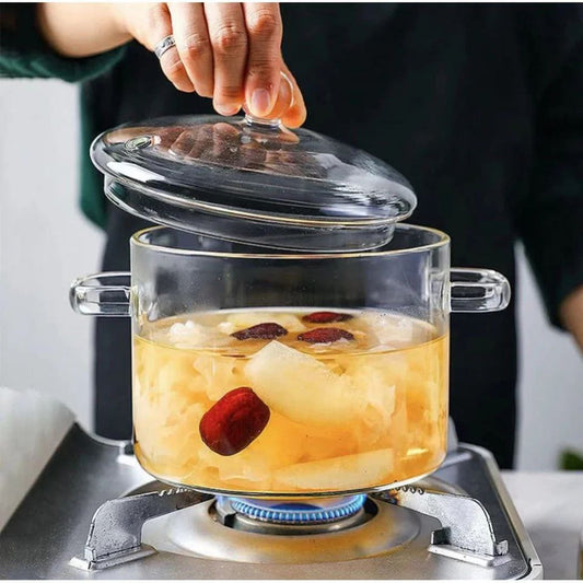 Marmite à Soupe Transparente avec Couvercle